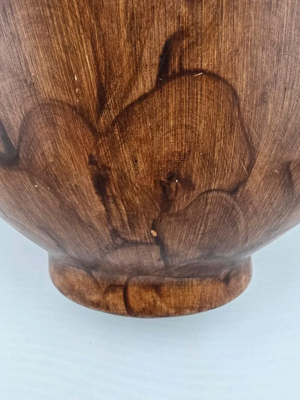 Handcrafted Wooden Floral-Patterned Vase With Natural Finish 8